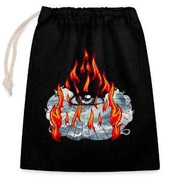 Illuminati Eye God Messiah Jesus - Closable cotton gift bag (25x30cm) - black - Front