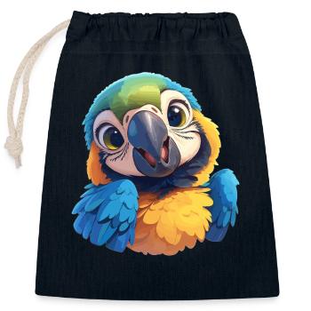 L’ère de l’ara - Sac cadeau en coton avec cordon (25 x 30 cm) - bleu marine - Devant