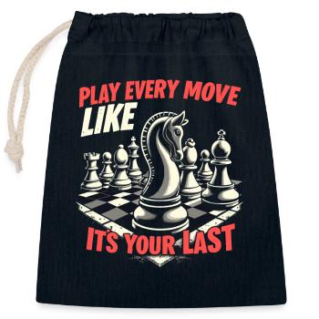 Échecs Tacticiens Stratégie Maîtres Tactique - Sac cadeau en coton avec cordon (25 x 30 cm) - bleu marine - Devant
