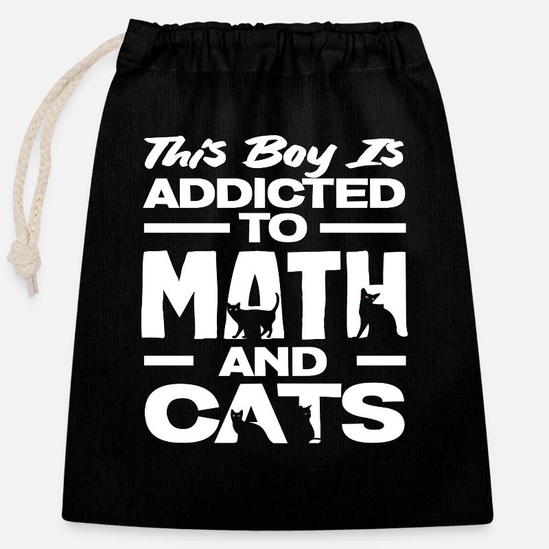 Cadeau de mathématiques pour professeur de mathématiques - Sac cadeau en coton avec cordon (25 x 30 cm) - noir