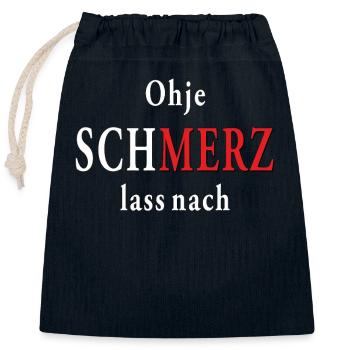Ohje SCHMERZ lass nach - Verschließbarer Geschenkbeutel aus Baumwolle (25x30cm) - Navy - Vorne