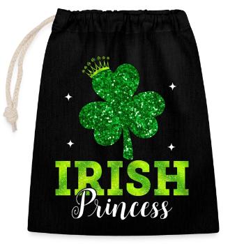 Irish Princess - Closable cotton gift bag (25x30cm) - black - Front