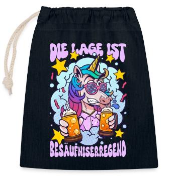 Die Lage Ist Besäufniserregend - Closable cotton gift bag (25x30cm) - navy - Front