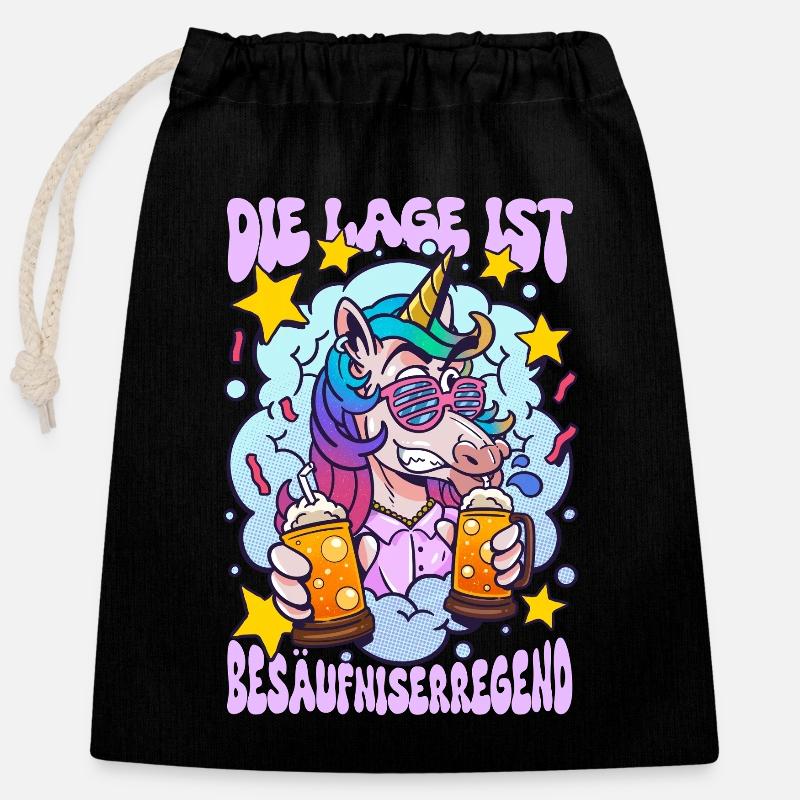Die Lage Ist Besäufniserregend - Sac cadeau en coton avec cordon (25 x 30 cm) - noir