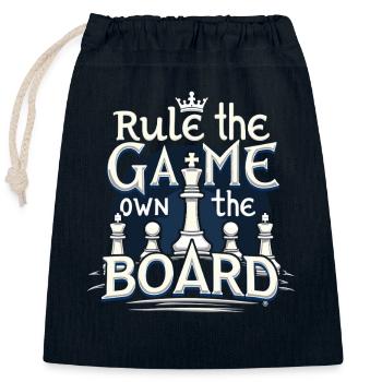 Échecs Tacticiens Stratégie Maîtres Tactique - Sac cadeau en coton avec cordon (25 x 30 cm) - bleu marine - Devant