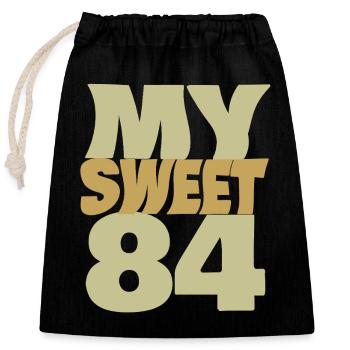 Sweet 84 - Closable cotton gift bag (25x30cm) - black - Front