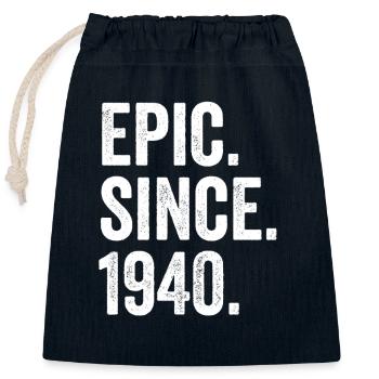 Epic Since 1940 Birth Year Birthday - Closable cotton gift bag (25x30cm) - navy - Front