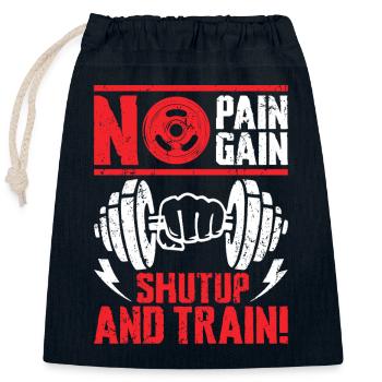 Pas de douleur, pas de gain, Tais-toi et entraîne-toi - Sac cadeau en coton avec cordon (25 x 30 cm) - bleu marine - Devant