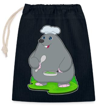 Cuisson à la poêle à mole - Sac cadeau en coton avec cordon (25 x 30 cm) - bleu marine - Devant