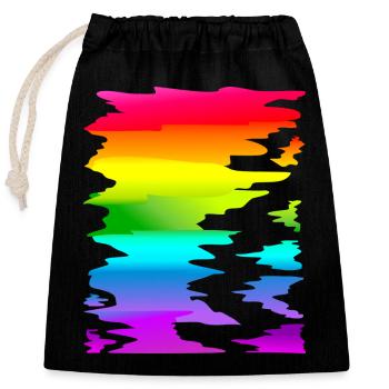 bunter Regenbogen Farbverlauf - Verschließbarer Geschenkbeutel aus Baumwolle (25x30cm) - Schwarz - Vorne