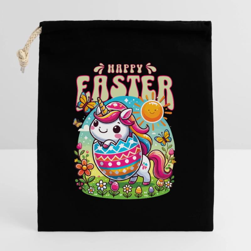 Easter Happy Easter Easter Bunny Easter Egg Spring Closable cotton gift bag (25x30cm)