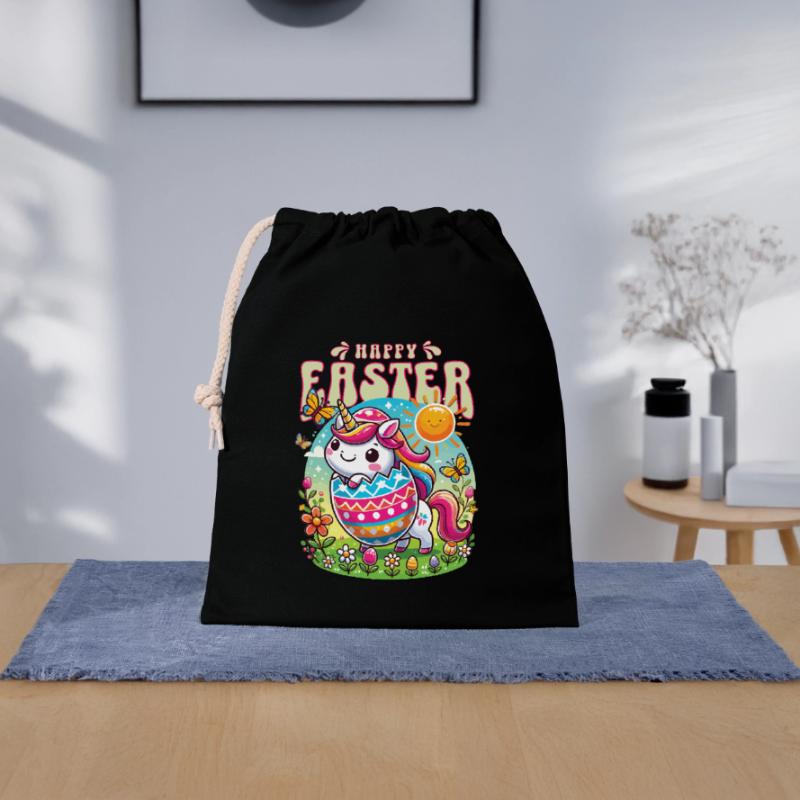 Easter Happy Easter Easter Bunny Easter Egg Spring Closable cotton gift bag (25x30cm)
