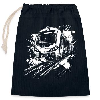 Railroad - Closable cotton gift bag (25x30cm) - navy - Front