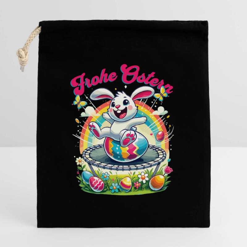 Easter Happy Easter Easter Bunny Easter Egg Spring Closable cotton gift bag (25x30cm)
