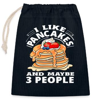 Ich Mag Pfannkuchen Und Vielleicht 3 Leute - Verschließbarer Geschenkbeutel aus Baumwolle (25x30cm) - Navy - Vorne