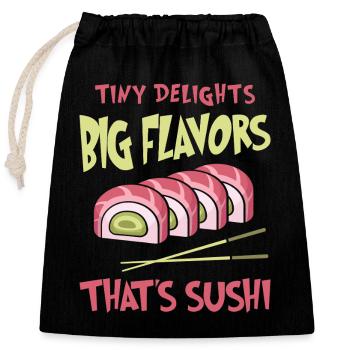Sushi Japan Essen Sushi-Mahlzeit - Verschließbarer Geschenkbeutel aus Baumwolle (25x30cm) - Schwarz - Vorne
