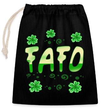 Fafo st patrick's day - Closable cotton gift bag (25x30cm) - black - Front
