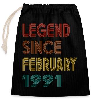 Légende Depuis Février 1991 Hommes Femmes Millésime 1991 - Sac cadeau en coton avec cordon (25 x 30 cm) - noir - Devant
