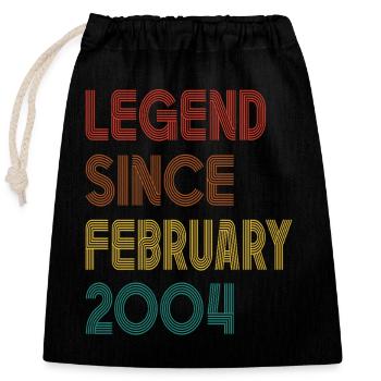 Légende Depuis Février 2004 Hommes Femmes Millésime 2004 - Sac cadeau en coton avec cordon (25 x 30 cm) - noir - Devant