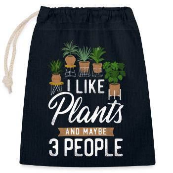Plant Lover Gardening I Like - Closable cotton gift bag (25x30cm) - navy - Front