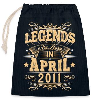April 2011 Geburtstag Legende - Verschließbarer Geschenkbeutel aus Baumwolle (25x30cm) - Navy - Vorne