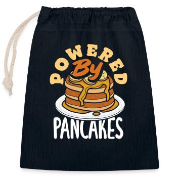 Alimenté par Pancakes Breakfast Joy - Sac cadeau en coton avec cordon (25 x 30 cm) - bleu marine - Devant