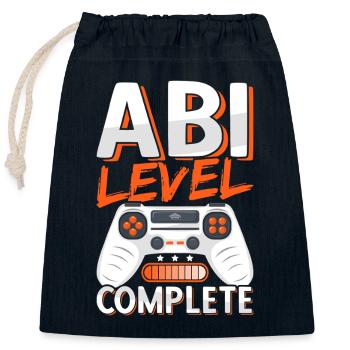 Abi Abitur Gymnasium Abschluss Abiturient - Verschließbarer Geschenkbeutel aus Baumwolle (25x30cm) - Navy - Vorne