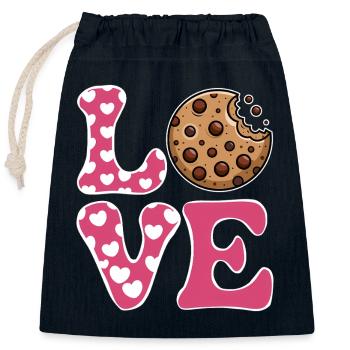 Cookies Disant Biscuits au Chocolat Cadeau de Cookie Drôle - Sac cadeau en coton avec cordon (25 x 30 cm) - bleu marine - Devant