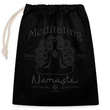Méditer depuis 1966 - 59 ans de paix intérieure - - Sac cadeau en coton avec cordon (25 x 30 cm) - noir - Devant