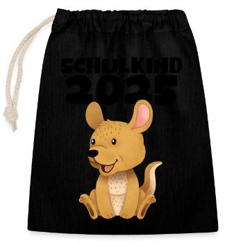 Écolier 2025 Inscription des jeunes filles à l’école 2025 Décoration - Sac cadeau en coton avec cordon (25 x 30 cm) - noir - Devant