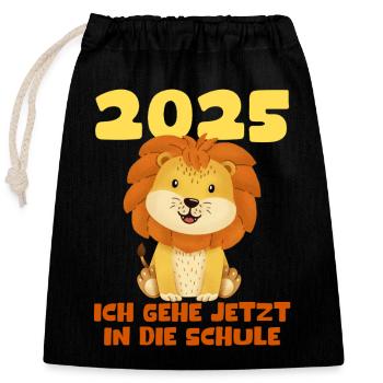 Écolier 2025 Inscription des jeunes filles à l’école 2025 Décoration - Sac cadeau en coton avec cordon (25 x 30 cm) - noir - Devant