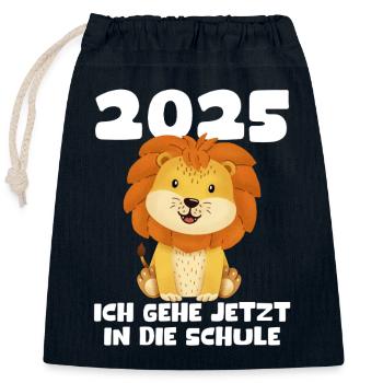 Écolier 2025 Inscription des jeunes filles à l’école 2025 Décoration - Sac cadeau en coton avec cordon (25 x 30 cm) - bleu marine - Devant