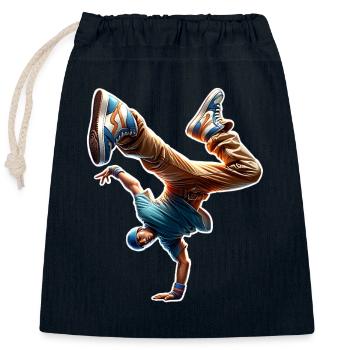 Breakdance - Verschließbarer Geschenkbeutel aus Baumwolle (25x30cm) - Navy - Vorne