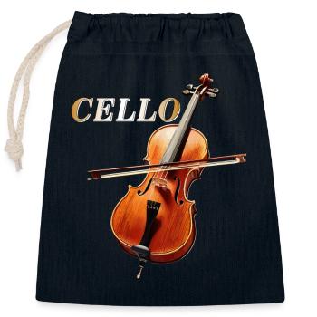 CELLO - Closable cotton gift bag (25x30cm) - navy - Front
