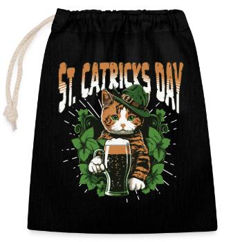 Drôle de Saint-Patrick Boire - Sac cadeau en coton avec cordon (25 x 30 cm) - noir - Devant