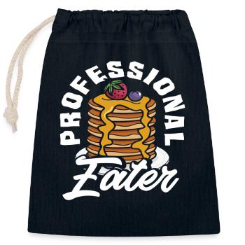 Pancakes Professional Eater Fun - Closable cotton gift bag (25x30cm) - navy - Front