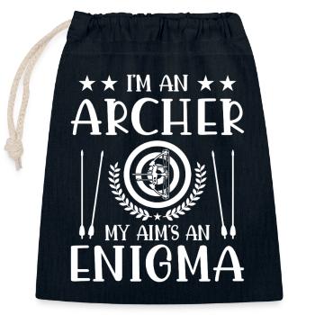 Bogenschießen Bogenschütze - Verschließbarer Geschenkbeutel aus Baumwolle (25x30cm) - Navy - Vorne