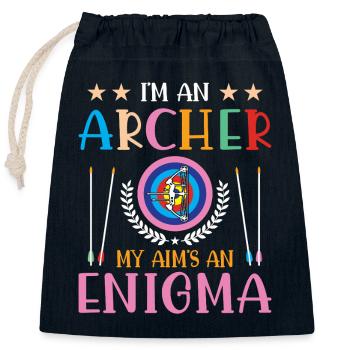 Bogenschießen Bogenschütze - Verschließbarer Geschenkbeutel aus Baumwolle (25x30cm) - Navy - Vorne