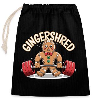 Gingershred Fitness Christmas Motivation - Closable cotton gift bag (25x30cm) - black - Front