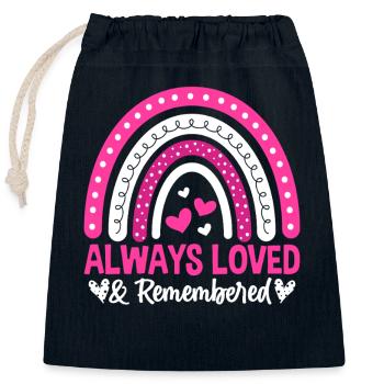 Toujours aimé et dont on se souvient - Sac cadeau en coton avec cordon (25 x 30 cm) - bleu marine - Devant