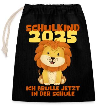 Écolier 2025 Inscription des jeunes filles à l’école 2025 Décoration - Sac cadeau en coton avec cordon (25 x 30 cm) - noir - Devant