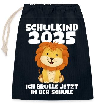 Écolier 2025 Inscription des jeunes filles à l’école 2025 Décoration - Sac cadeau en coton avec cordon (25 x 30 cm) - bleu marine - Devant