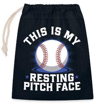 Das ist mein ruhendes Pitch Face Funny Baseball Wortspiel - Verschließbarer Geschenkbeutel aus Baumwolle (25x30cm) - Navy - Vorne