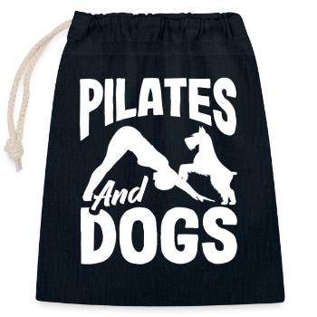 Pilates and dogs for animal lovers - Closable cotton gift bag (25x30cm) - navy - Front