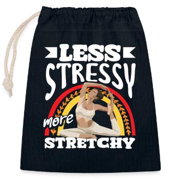 Pilates: Less stress, more flexibility - Closable cotton gift bag (25x30cm) - navy - Front