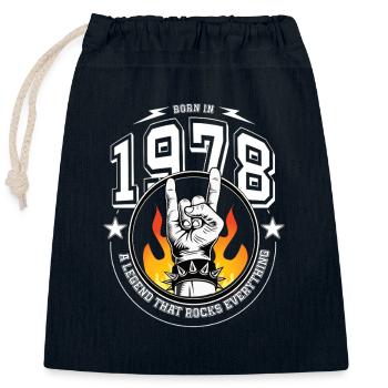 1978 Geburtstag, rockt alles - Verschließbarer Geschenkbeutel aus Baumwolle (25x30cm) - Navy - Vorne