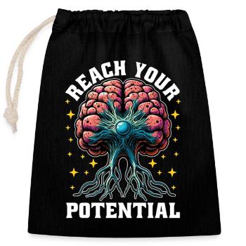 Neurochirurgien Atteignez votre potentiel Neuroscientifique - Sac cadeau en coton avec cordon (25 x 30 cm) - noir - Devant