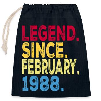 Légende depuis février 1988 Design Pour les personnes âgées - Sac cadeau en coton avec cordon (25 x 30 cm) - bleu marine - Devant
