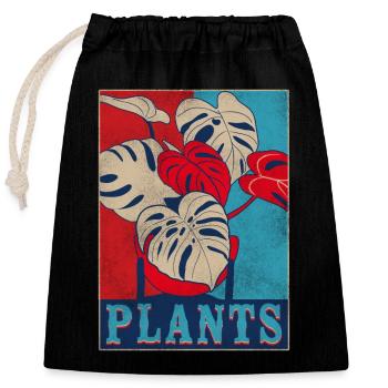 Amoureux des plantes jardinage rétro - Sac cadeau en coton avec cordon (25 x 30 cm) - noir - Devant