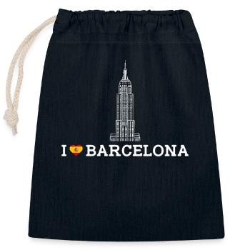 I love Barcelona Cool Empire Spanien Staatsliebhaber Wortspiel - Verschließbarer Geschenkbeutel aus Baumwolle (25x30cm) - Navy - Vorne